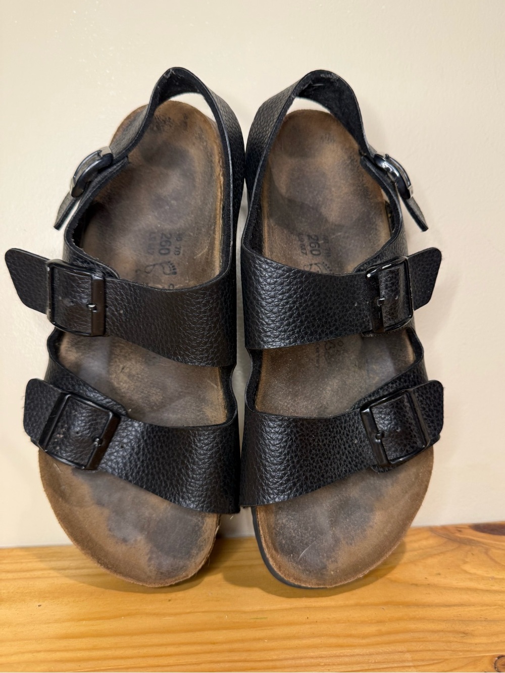 Birkenstock Black Three-Strap Sandals